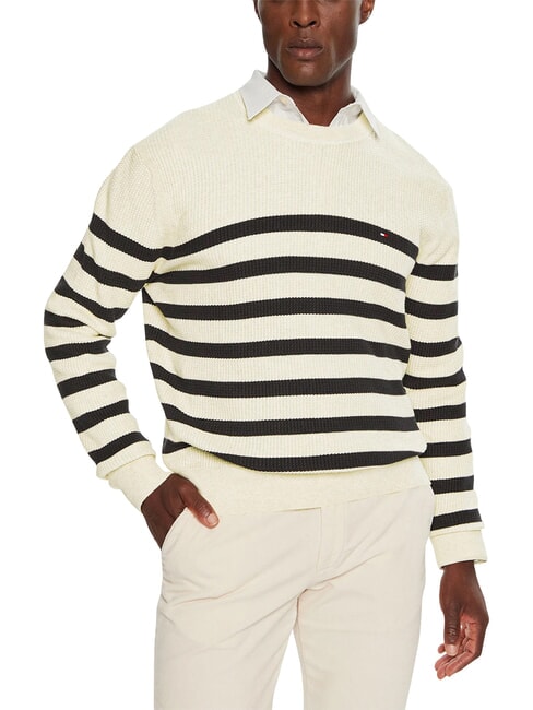 TH Rundhals-Baumwollpullover Hafermilch HTR / W&uuml;stenhimmel - Herrenpullover