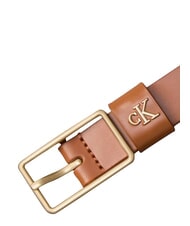 CALVIN KLEIN CLASSIC BUCKLE Lederg&uuml;rtel Argan&ouml;l / Antik-Hellgold - G&uuml;rtel - 5