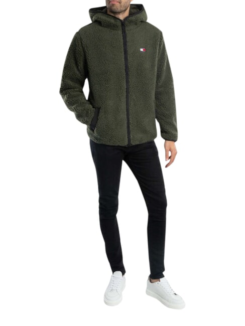TH JEANS Sweatshirt mit Tasche und Kapuze M&uuml;digkeit gr&uuml;n - Sweatshirts Herren