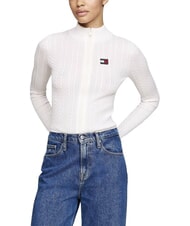TOMMY HILFIGER TH JEANS Pullover mit durchgehendem Rei&szlig;verschluss - Damenpullover