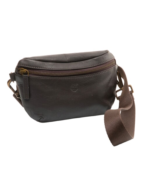 TUMBLED Leder-Bauchtasche dunkelbraun - H&uuml;fttaschen