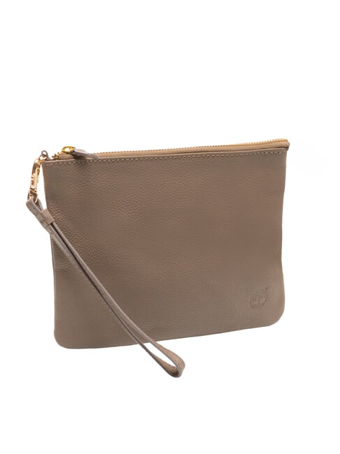 SMALL Kleine Clutch aus Leder mit Handgelenksriemen nat&uuml;rlich - Damentaschen