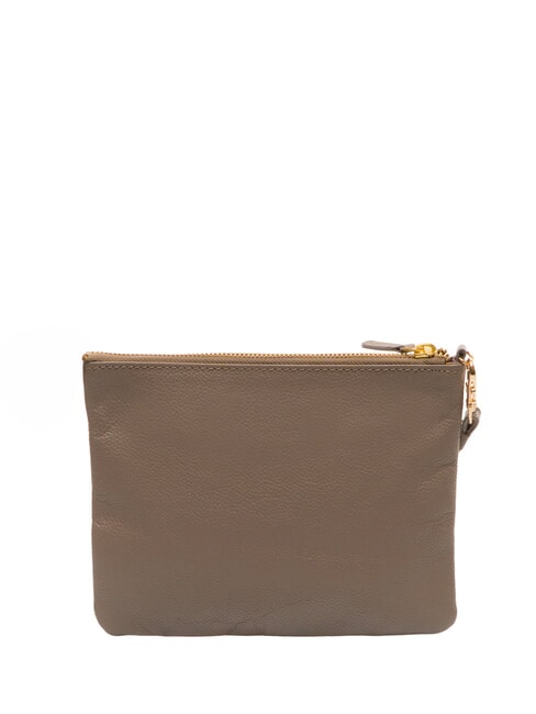 SMALL Kleine Clutch aus Leder mit Handgelenksriemen nat&uuml;rlich - Damentaschen