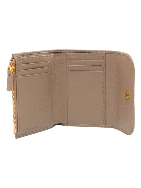 DEW Kompakte Ledergeldb&ouml;rse warmes Taupe - Brieftaschen Damen