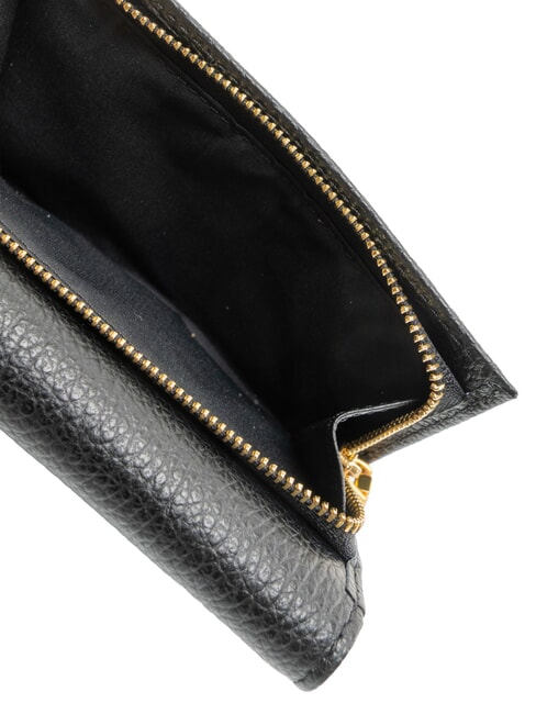 MYRINE Geldb&ouml;rse mit M&uuml;nzfach, aus Leder Schwarz - Brieftaschen Damen