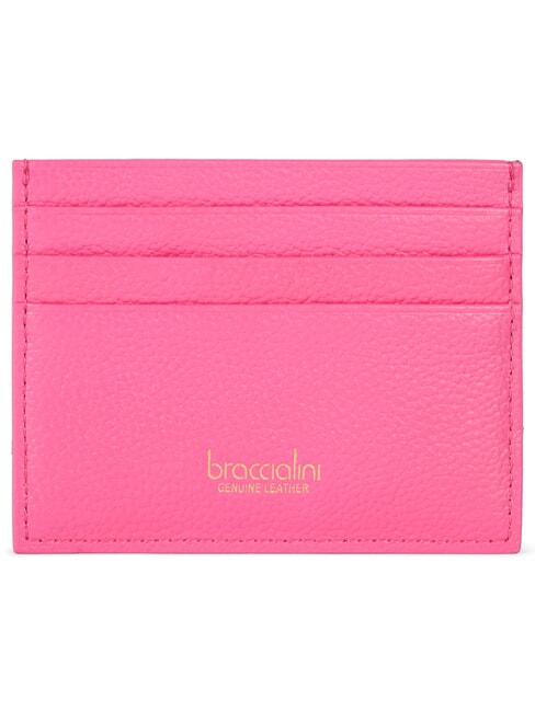 BASIC Flaches Kartenetui aus Leder Fuchsie - Brieftaschen Damen