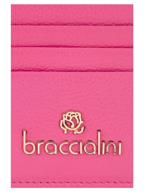 BASIC Flaches Kartenetui aus Leder Fuchsie - Brieftaschen Damen