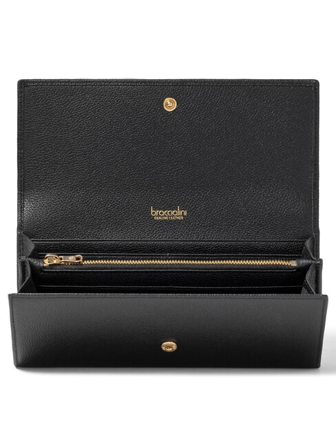 BASIC Kontinentale Brieftasche aus Leder Schwarz - Brieftaschen Damen