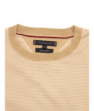 TOMMY HILFIGER TH Pullover aus Baumwollmischgewebe Klassisches Rosa / Optisches Wei&szlig; - Herrenpullover - 3