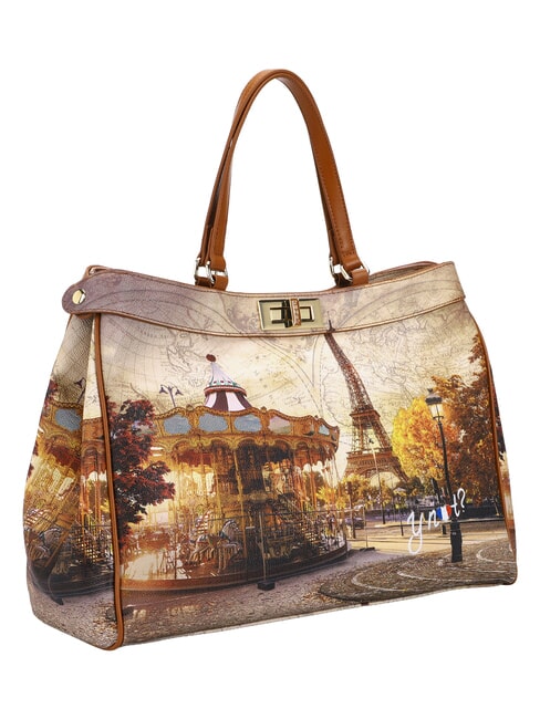 YESBAG XL Schultertasche lustiges Paris - Damentaschen