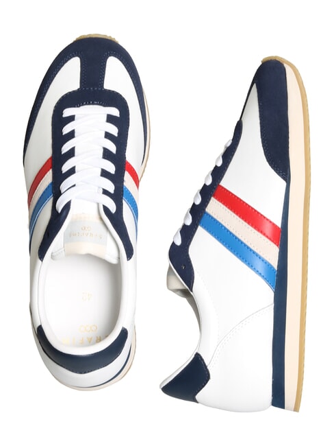 ROME Ledersneakers Wei&szlig; Blau Frankreich - Herrenschuhe