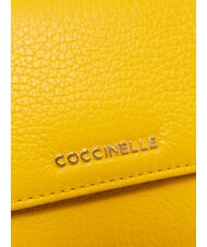 COCCINELLE METALLIC SOFT Lederclutch mit Schulterriemen sonnig - Damentaschen - 3