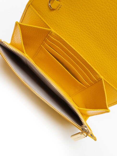 METALLIC SOFT Lederclutch mit Schulterriemen sonnig - Damentaschen