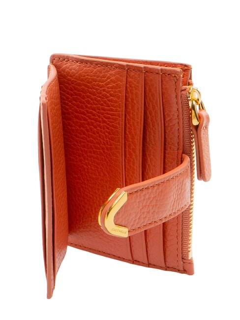 DEW Kartenetui aus Leder mit M&uuml;nzfach Grenadine Rot - Brieftaschen Damen
