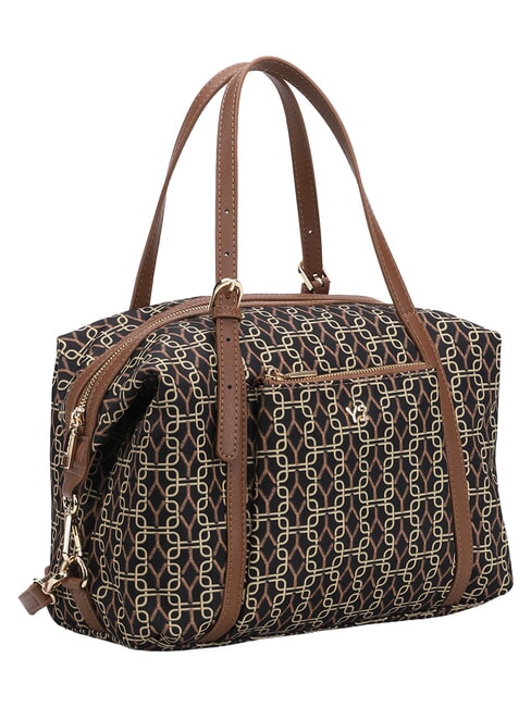 AUDREY Schultertasche mit Allover-Logo Tabak - Damentaschen