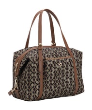 YNOT AUDREY Schultertasche mit Allover-Logo Tabak - Damentaschen - 3