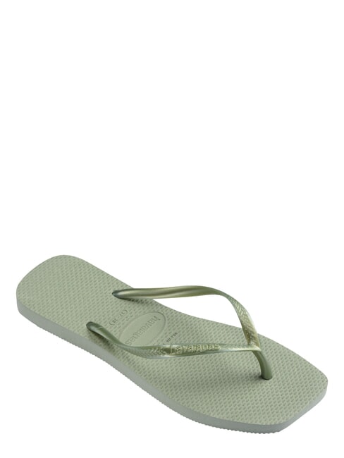 SLIM SQUARE Flip-Flops mit quadratischer Zehenpartie Rauchgr&uuml;n - Damenschuhe