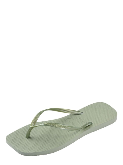 SLIM SQUARE Flip-Flops mit quadratischer Zehenpartie Rauchgr&uuml;n - Damenschuhe