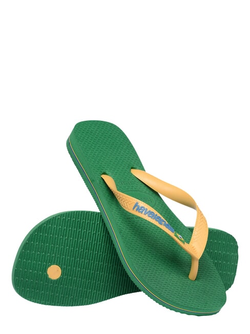 BRASIL LOGO Flip-Flops f&uuml;r Herren gr&uuml;n/gelb - Schuhe Unisex