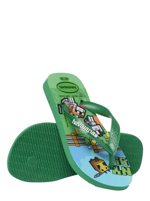 MINECRAFT Flip-Flops gr&uuml;n 4 - Kinderschuhe