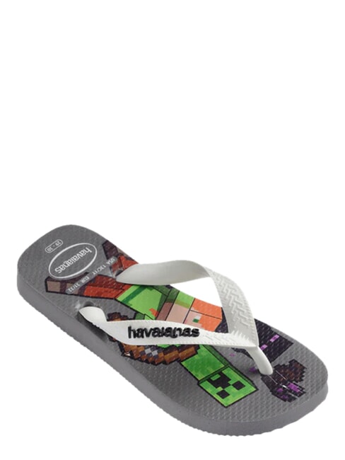 MINECRAFT Flip-Flops Stahlgrau/Wei&szlig; - Kinderschuhe