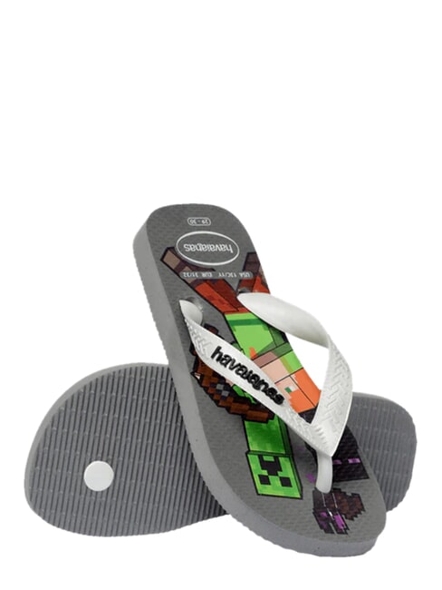 MINECRAFT Flip-Flops Stahlgrau/Wei&szlig; - Kinderschuhe