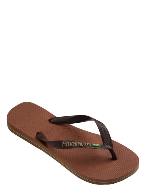 BRASIL LOGO Flip-Flops f&uuml;r Herren Rostbraun/dunkelbraun - Schuhe Unisex