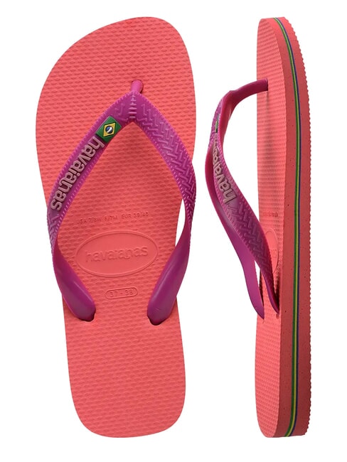 BRASIL LOGO Flip-Flops f&uuml;r Herren Koralle/Rosa - Schuhe Unisex