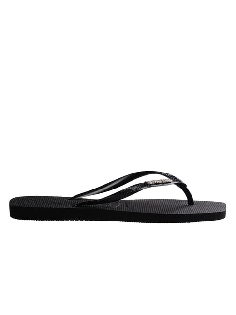 SQUARE LOGO Flip-Flops schwarz/silber - Damenschuhe