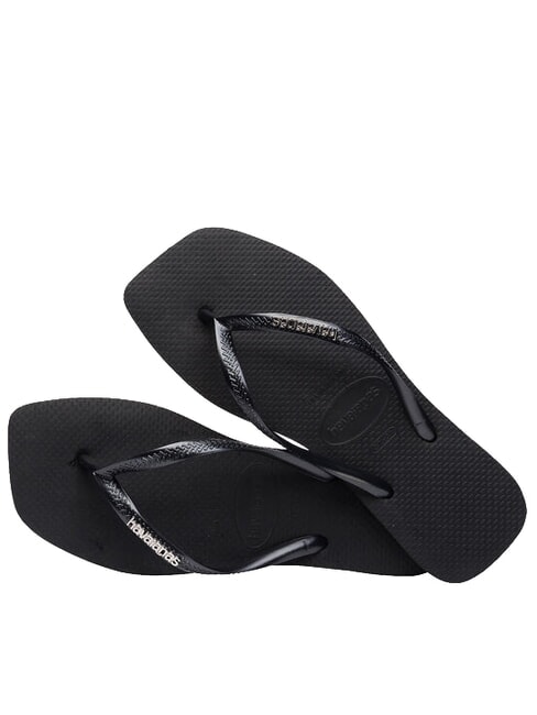 SQUARE LOGO Flip-Flops schwarz/silber - Damenschuhe