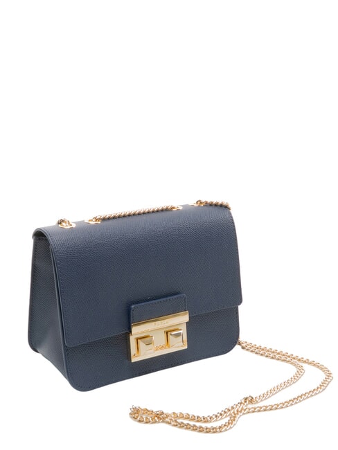 BELLA  Mini-Umh&auml;ngetasche aus Leder Tintenblau - Damentaschen