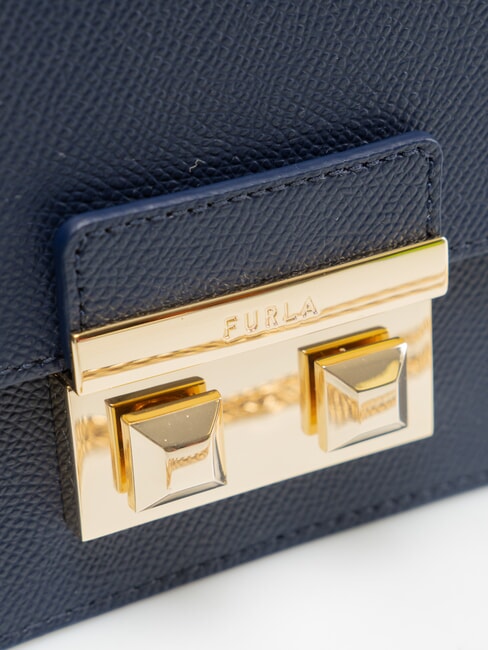 BELLA  Mini-Umh&auml;ngetasche aus Leder Tintenblau - Damentaschen