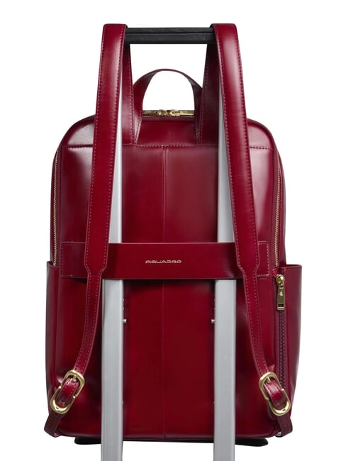 BLUE SQUARE  14-Zoll-Laptop-Rucksack aus Leder ROT - PC-Rucks&auml;cke