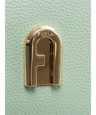 FURLA GARDENIA Kameratasche aus Leder mit Keria-Print Mineralgr&uuml;n + Eist&ouml;ne - Damentaschen - 3