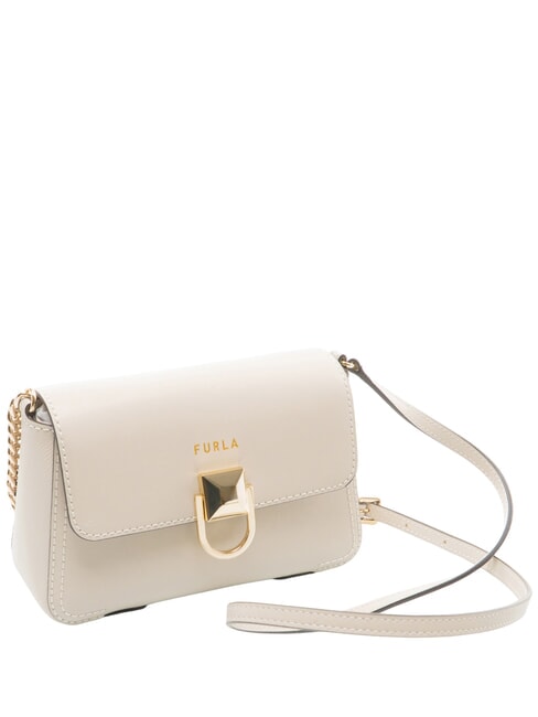 CIRCE Mini-Schultertasche aus Leder Perle - Damentaschen