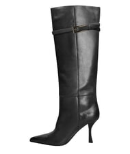 MARC ELLIS ME25 Hoher Stiefel aus Leder, 9 cm Absatz Schwarz - Damenschuhe - 3