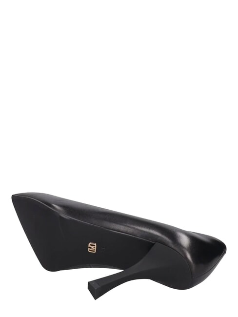 ME25 9 cm hoher Dekollet&eacute;-Absatz aus Leder Schwarz - Damenschuhe