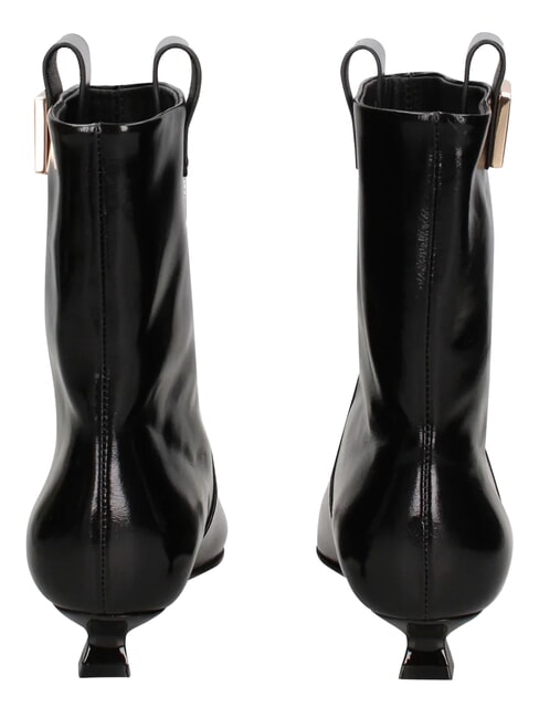 ME25 Stiefelette mit 3 cm Absatz aus Leder Schwarz - Damenschuhe