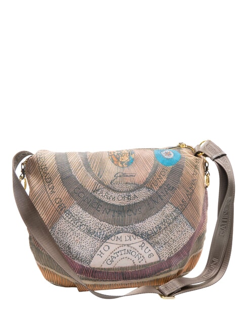 MAYA Maxi-Schultertasche Wilde Aquarellfarbe/ Dunkeltaupe - Damentaschen