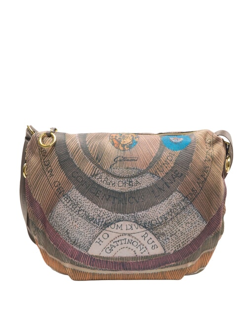 MAYA Maxi-Schultertasche Wilde Aquarellfarbe/ Dunkeltaupe - Damentaschen
