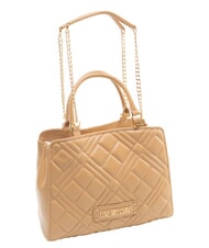 LOVE MOSCHINO QUILTED Handtasche mit Kettenschulterriemen Beige - Damentaschen - 2