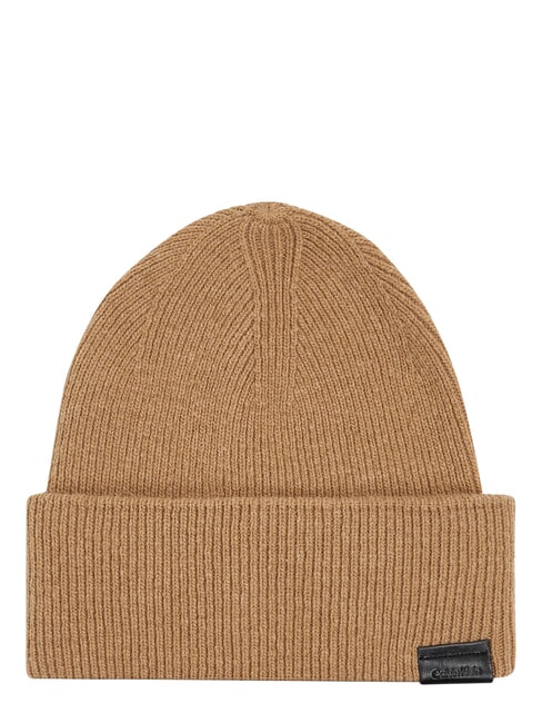 LEATHER PATCH Wollm&uuml;tze khaki - M&uuml;tzen/H&uuml;te