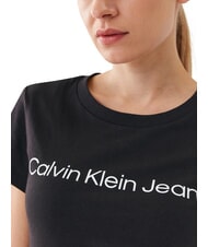 CALVIN KLEIN CORE INSTIT LOGO Kurzarm-T-Shirt Schwarz - T-Shirts und Tops f&uuml;r Damen - 3