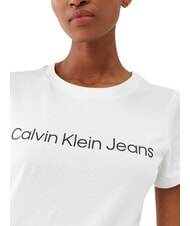 CALVIN KLEIN CORE INSTIT LOGO Kurzarm-T-Shirt Wei&szlig; - T-Shirts und Tops f&uuml;r Damen - 3