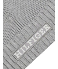 TOMMY HILFIGER MONOTYPE BEANIE M&uuml;tze aus Baumwolle und Wolle grau - M&uuml;tzen/H&uuml;te - 3