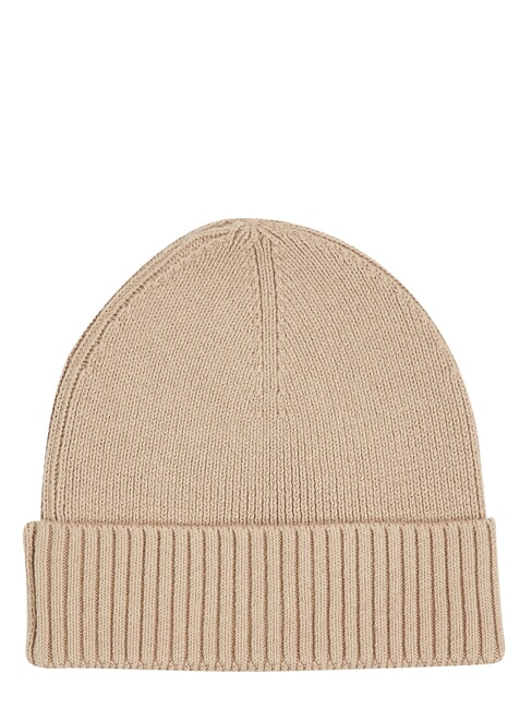 TH FLAG Baumwoll-Beanie-M&uuml;tze mit Umschlag Beige - M&uuml;tzen/H&uuml;te