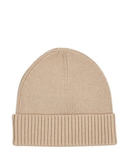 TOMMY HILFIGER TH FLAG Baumwoll-Beanie-M&uuml;tze mit Umschlag Beige - M&uuml;tzen/H&uuml;te - 2