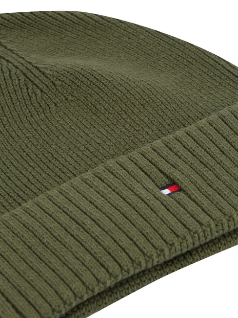 TH FLAG Baumwoll-Beanie-M&uuml;tze mit Umschlag Gr&uuml;n - M&uuml;tzen/H&uuml;te