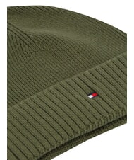 TOMMY HILFIGER TH FLAG Baumwoll-Beanie-M&uuml;tze mit Umschlag Gr&uuml;n - M&uuml;tzen/H&uuml;te - 3