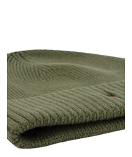 TOMMY HILFIGER TH FLAG Baumwoll-Beanie-M&uuml;tze mit Umschlag Gr&uuml;n - M&uuml;tzen/H&uuml;te - 4
